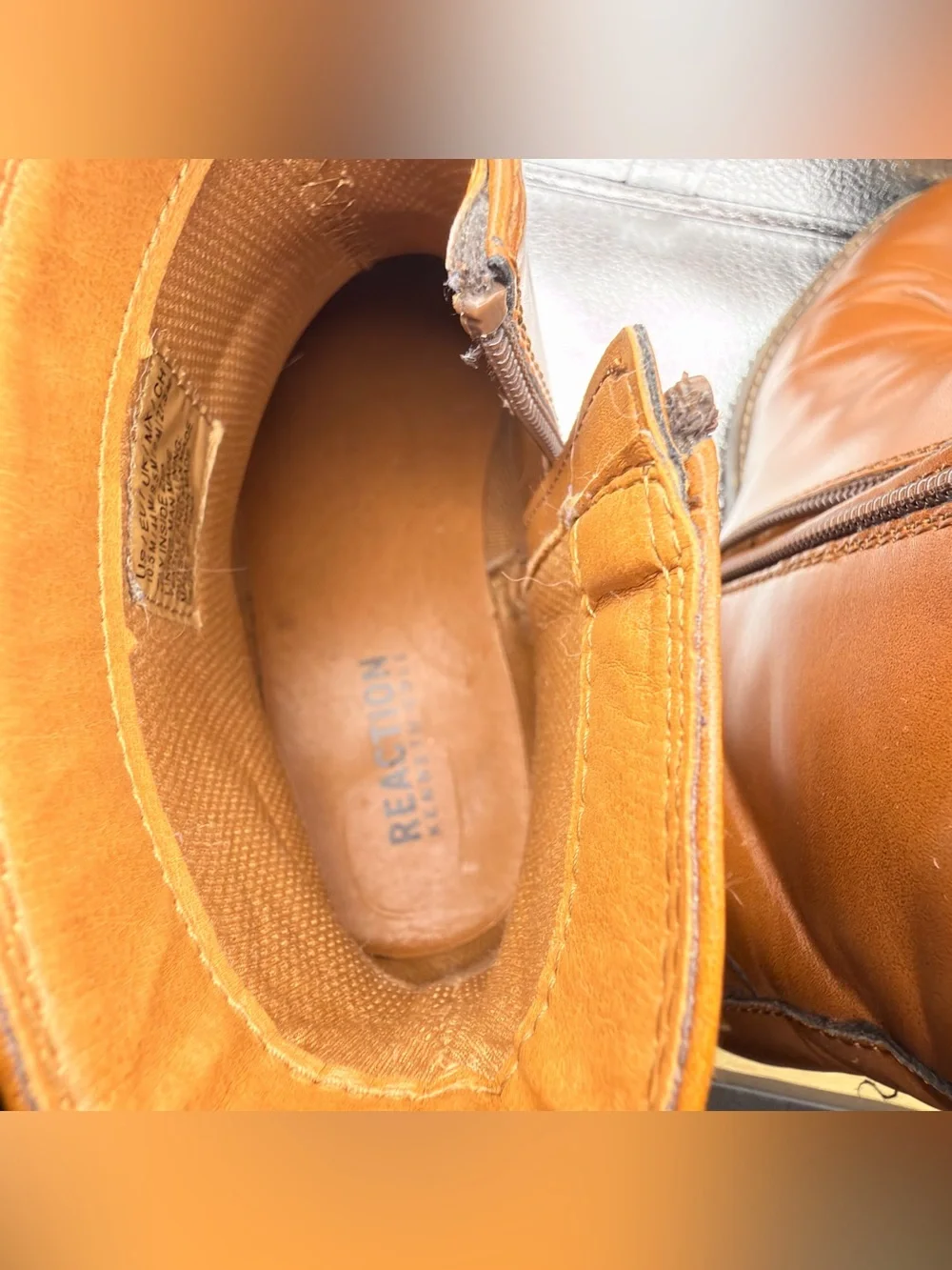 Kenneth Cole Reaction Ely Men's Tan Leather Chelsea Boots 10.5